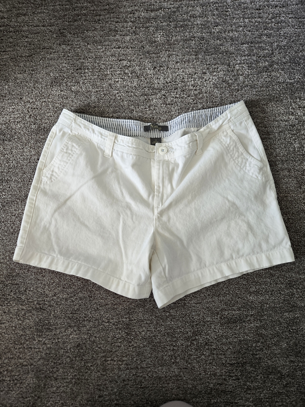Natural Reflections White Cotton Chino Shorts